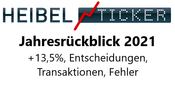 Heibel-Ticker Jahresrückblick 2021 • +13,5%, Fehler, Transaktionen, Entscheidungen