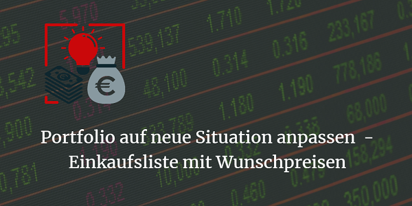 Portfolio auf neue Situation anpassen - Einkaufsliste mit Wunschpreisen